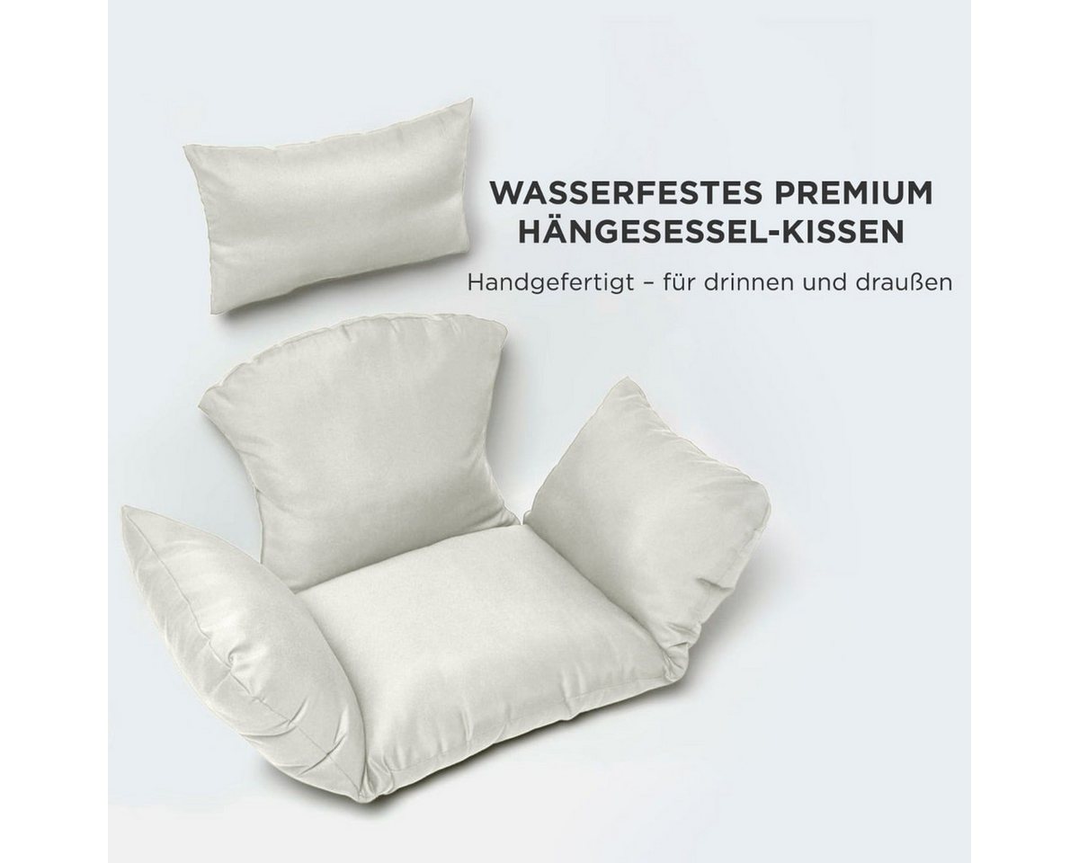 Hängesessel-kissen Outdoor Natur Mit Kopfstütze, Polster-auflage Für Hängeschaukel, Hängekorb-stuhl, 2-teilig Mit Kopfteil Und Bindebändern, Weich & Wetterfest - Homescapes Bild 2
