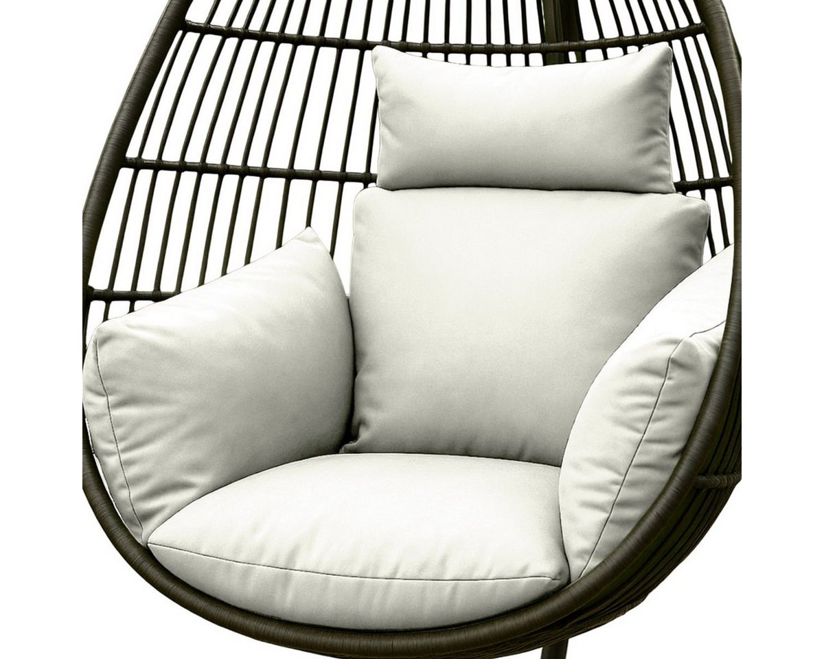 Hängesessel-kissen Outdoor Natur Mit Kopfstütze, Polster-auflage Für Hängeschaukel, Hängekorb-stuhl, 2-teilig Mit Kopfteil Und Bindebändern, Weich & Wetterfest - Homescapes Bild 3