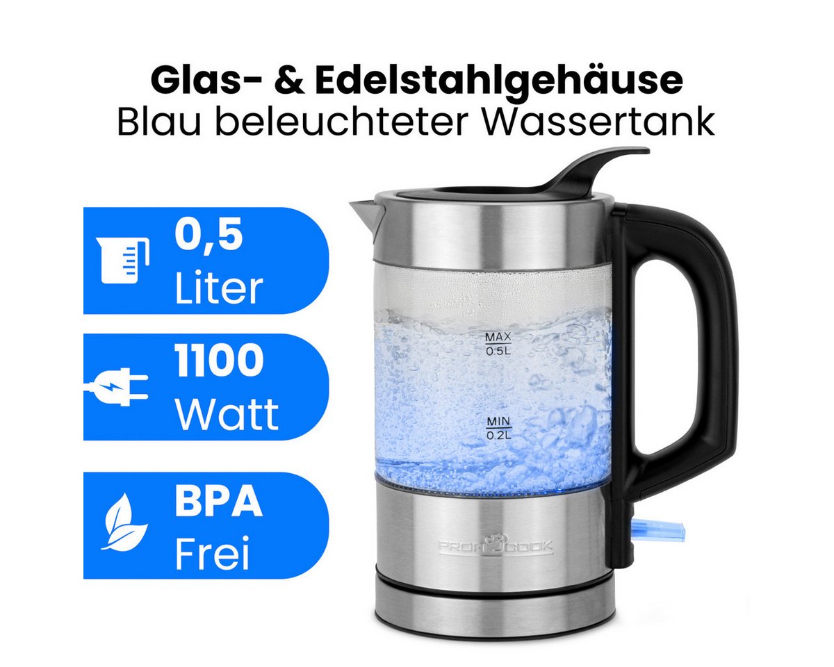 Glas-Wasserkochher PC-WKS 1228 G, Wasserkocher