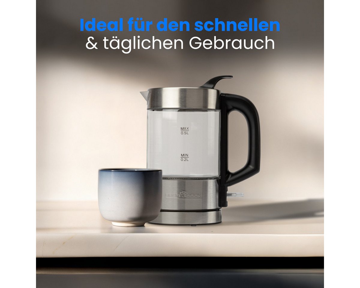 Glas-Wasserkochher PC-WKS 1228 G, Wasserkocher Bild 3