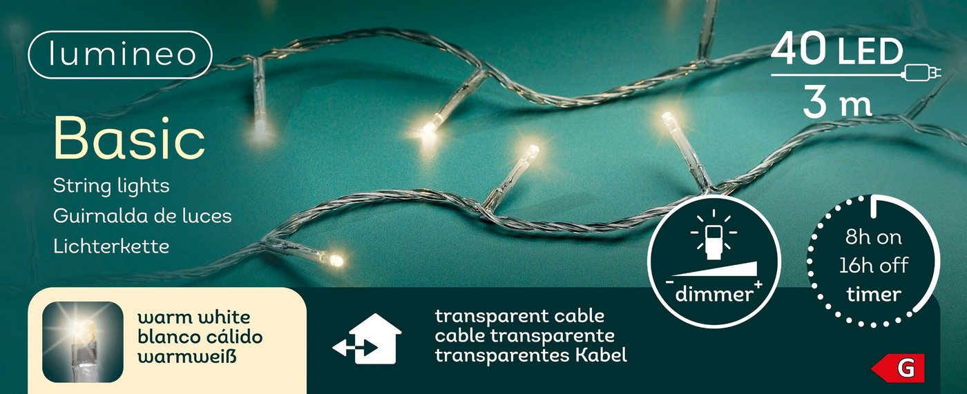Kaemingk - Lumineo Led Lichterkette Basic 300 Cm 40 Lichter Warmweiß Bild 4