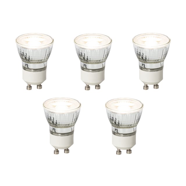 Qazqa 5er Set Dimmbare Gu10 Led-leuchtmittel 35mm 3w 220lm 3000k