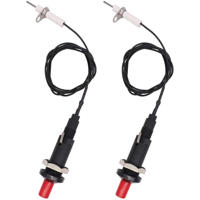 Set Mit 2 Piezo-küchenfeuerzeugen Mit Druckknopf, 200-grad-heizelement Und 1 Meter Langem Kabel