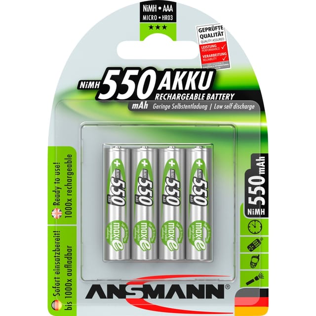 550mAh, Akku