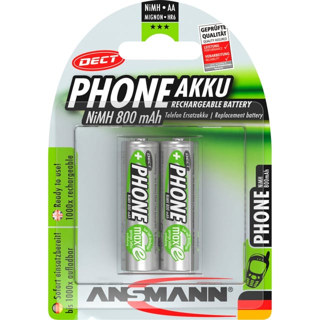 800mAh DECT, Akku