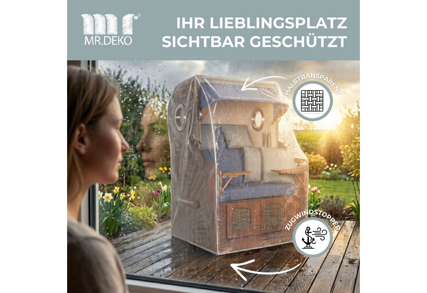 Strandkorb Schutzhaube PVC - Größe M