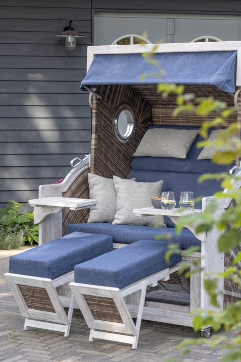 Strandkorb deVries PURE® Seaside XL PE white kubu Des. 504
