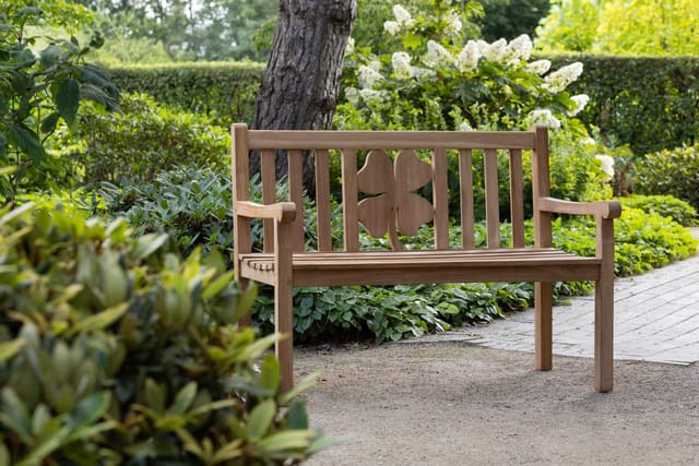 Gartenbank Kleeblatt Teak