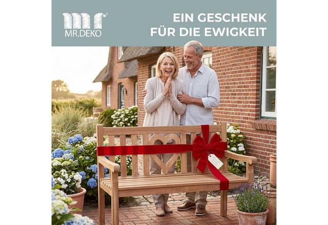 Gartenbank Herz Teak