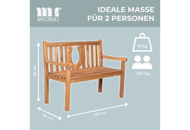 Gartenbank Hufeisen Teak 120 cm