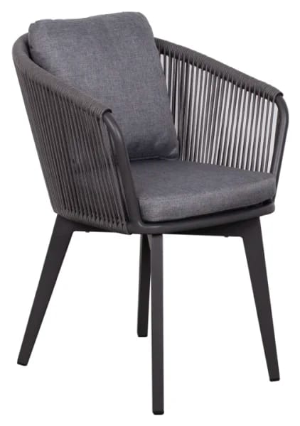 Diningsessel Cadiz Rope mit Kissen light grey