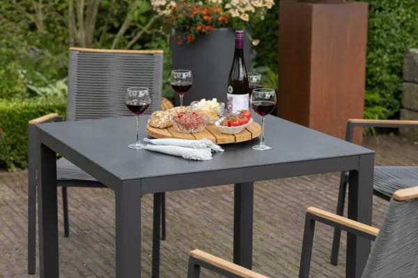 Gartenmöbelset Diningsessel Alicante mit Tisch Tarifa 90x90cm