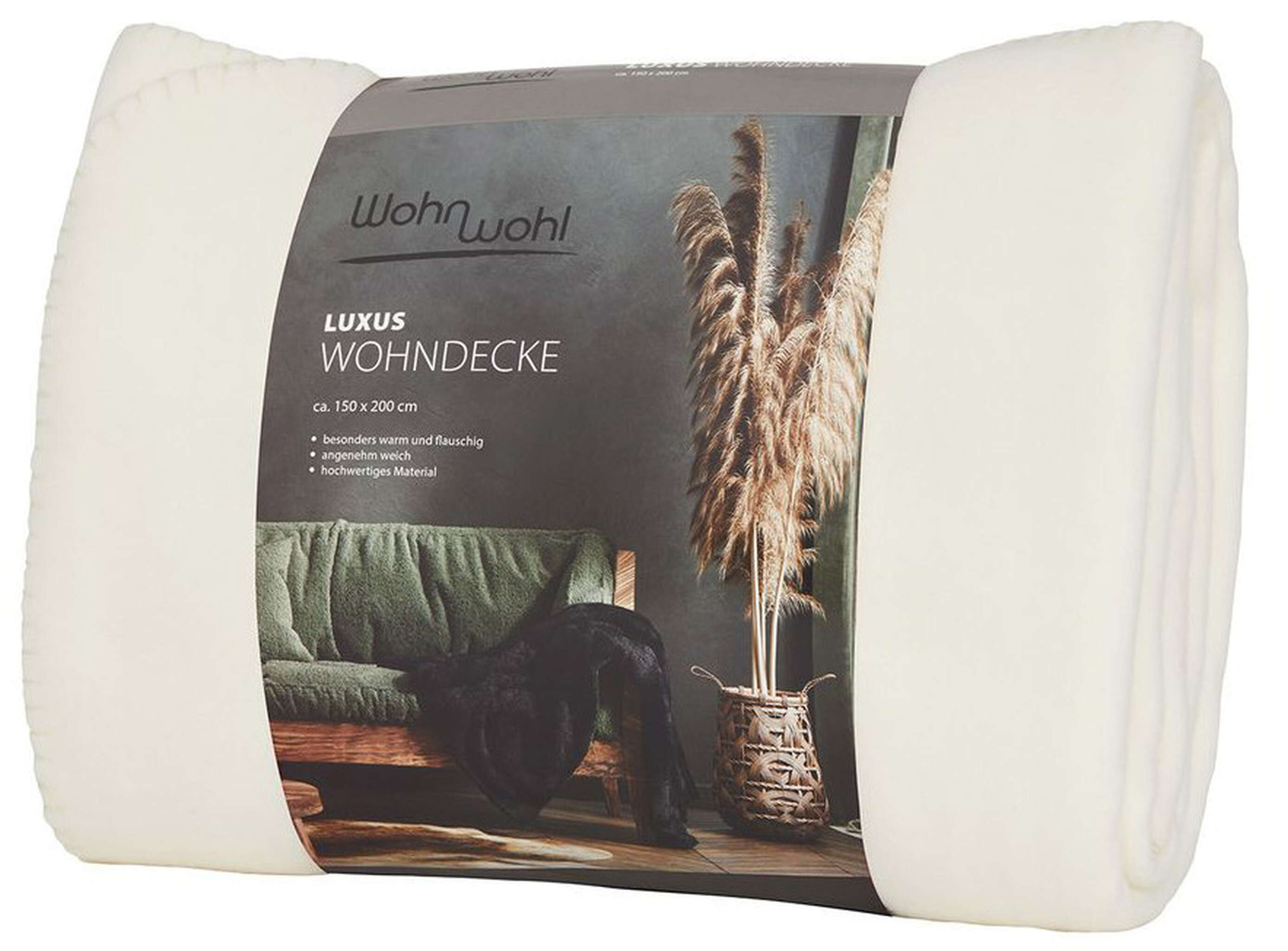 Kuscheldecke - Wohndecke 150 x 200 cm creme Bild 2