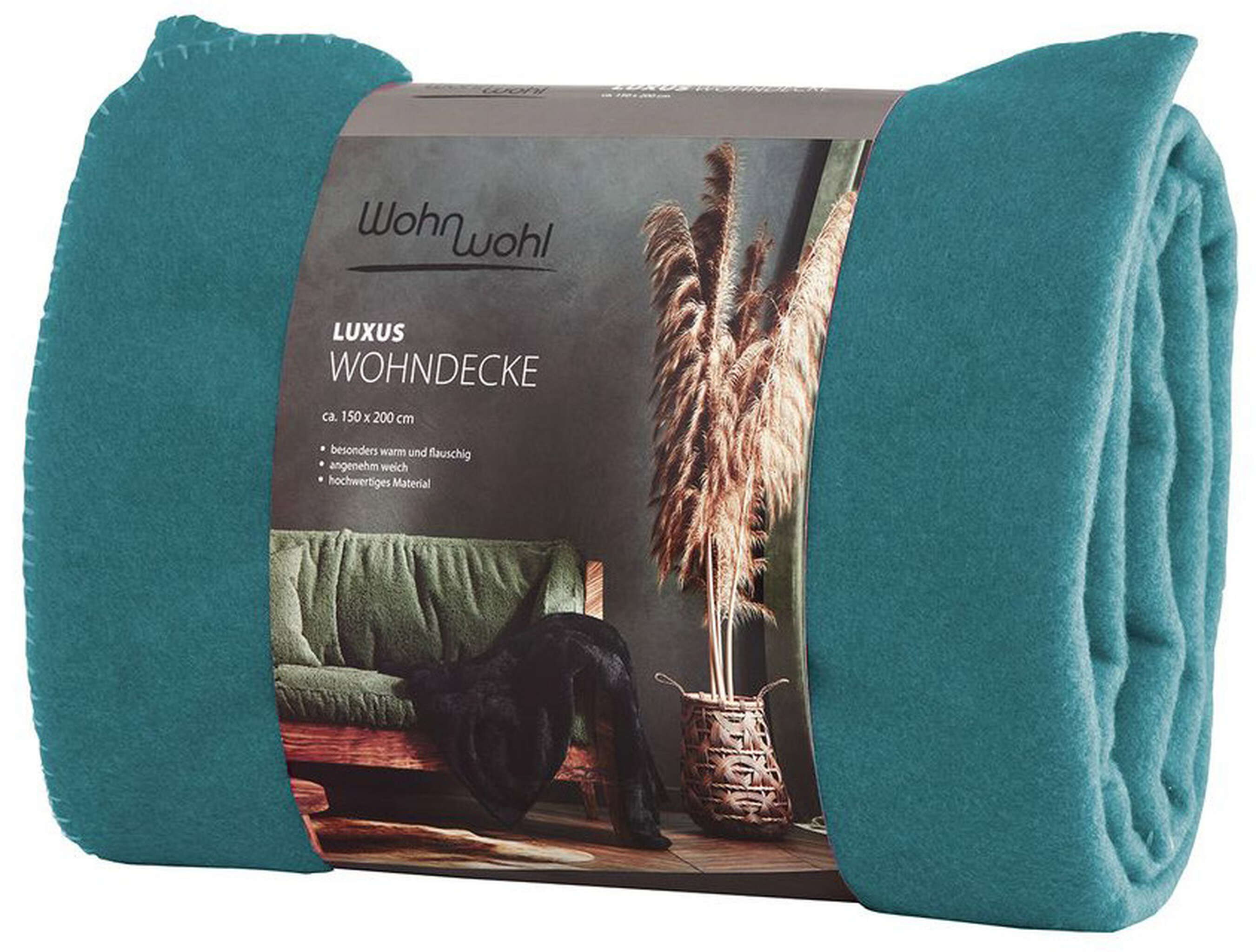 Kuscheldecke - Wohndecke 150 x 200 cm petrol Bild 3