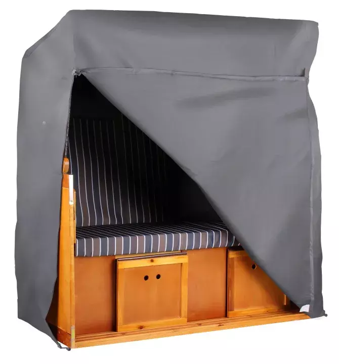 Strandkorb Schutzhaube Aero Protect dunkelgrau - Größe XXL 170cm Bild 5