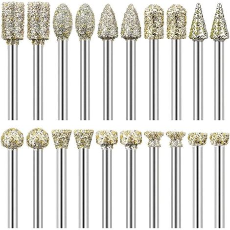 Diamantfräser, 20er-pack, 1/8"-schaft, Kompatibel Mit Dremel Zum Schnitzen, Heimwerken, Schleifen, Polieren Und Gravieren