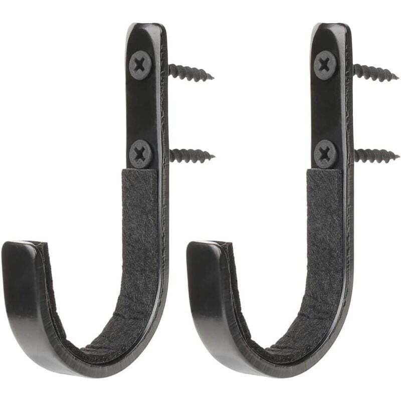 Set Mit 2 Schwarzen Metall-gewehrhaken Für Gewehre, Schrotflinten, Zur Wandmontage, Schrankaufbewahrung, Gewehrständer Für Den Innenbereich (3,5 × 1,5 Zoll)