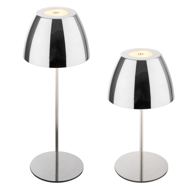 Briloner Serina Led Tischlampe Kabellos Ip44, Dimmbar, Touch, Kabellos, Spritzwasserschutz, Chrom, Ø13,5 X 36 Cm