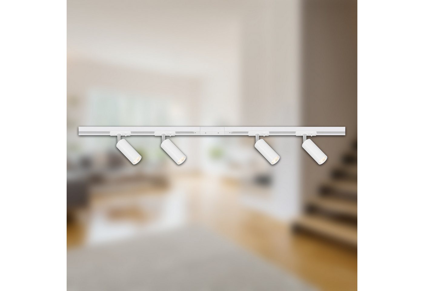 Briloner - Rail Schienensystem, Komplettset, 4x Led Spots, Dimmbar, Einspeisung, Weiß, 1,5 M Bild 5
