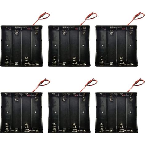 Packung Mit 6 18650 3,7v Batteriehaltern, Aufbewahrungsbox Aus Kunststoff Mit Leitfähigem Draht (4 Punkte)