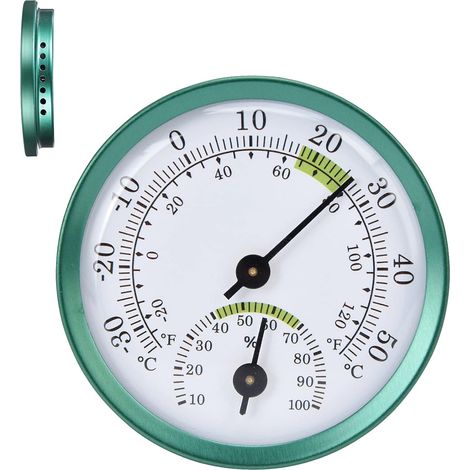 Elektronisches Mini-thermometer Und Hygrometer Für Den Innenbereich, Hochpräzises Instrument, Aus Aluminiumlegierung, Grün