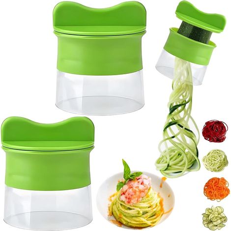 Set Mit 2 Spiral-gemüseschneidern, Für Gemüse, Nudeln, Zucchini, Spaghetti, Platzsparend, Ergonomisch, Abnehmbar, Einfaches Schneiden Für Mehr Obst