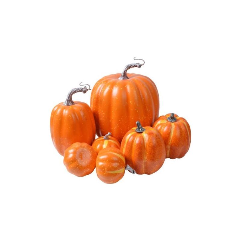 7 Künstliche, Kürbisförmige Herbstdekorationen Für Thanksgiving, Halloween Und Weihnachten