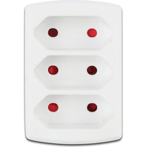 3-wege-10a-adapter, Weiße Farbe, Ideal Zum Anschluss Mehrerer Elektrischer Geräte In Haushalten Und Büros.