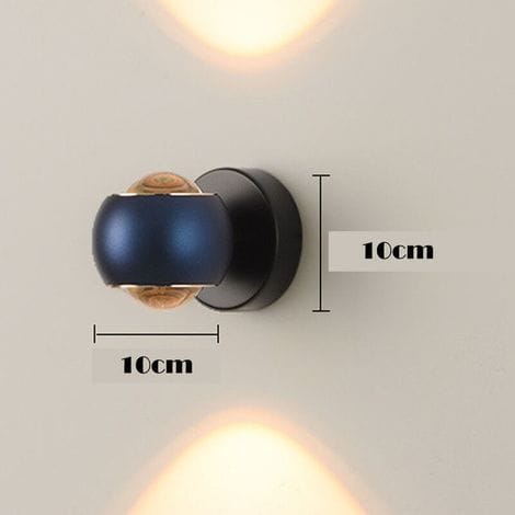Lampe De Chevet 10 W, Applique Murale Rotative À 360 °, Applique Murale Simple Pour Chambre À Coucher, Applique Murale Led Moderne, Lumière Tricolore, Convient Pour Salle De Bain/salon/chambre (bleu)