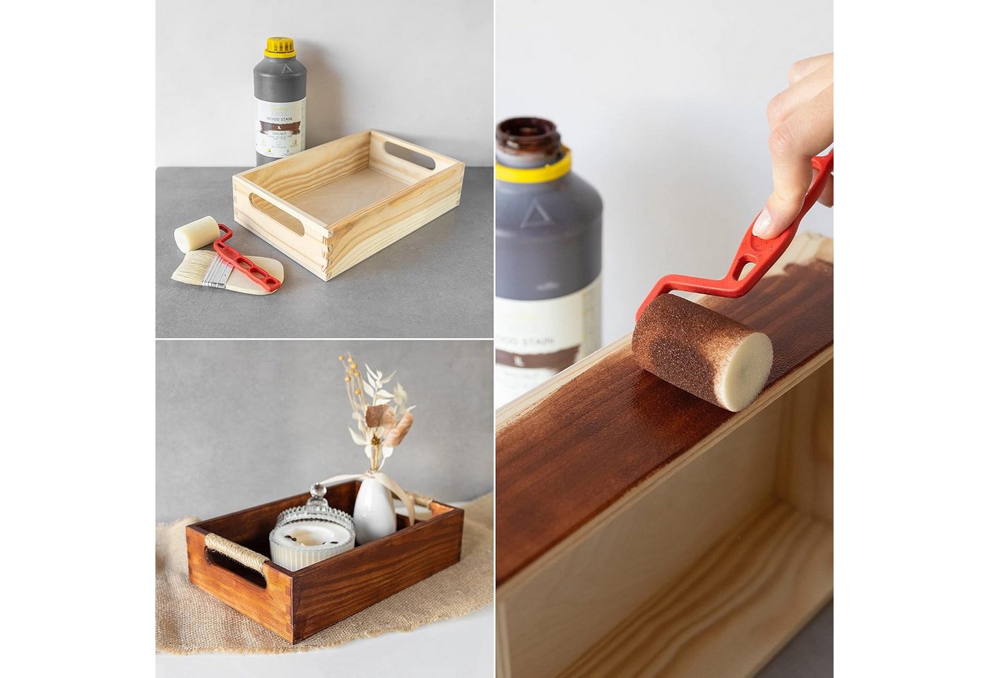 Creative Deco Holzbeize Auf Wasserbasis 1l Walnuss Holz Farbe Schnelltrocknender Lack Bild 5