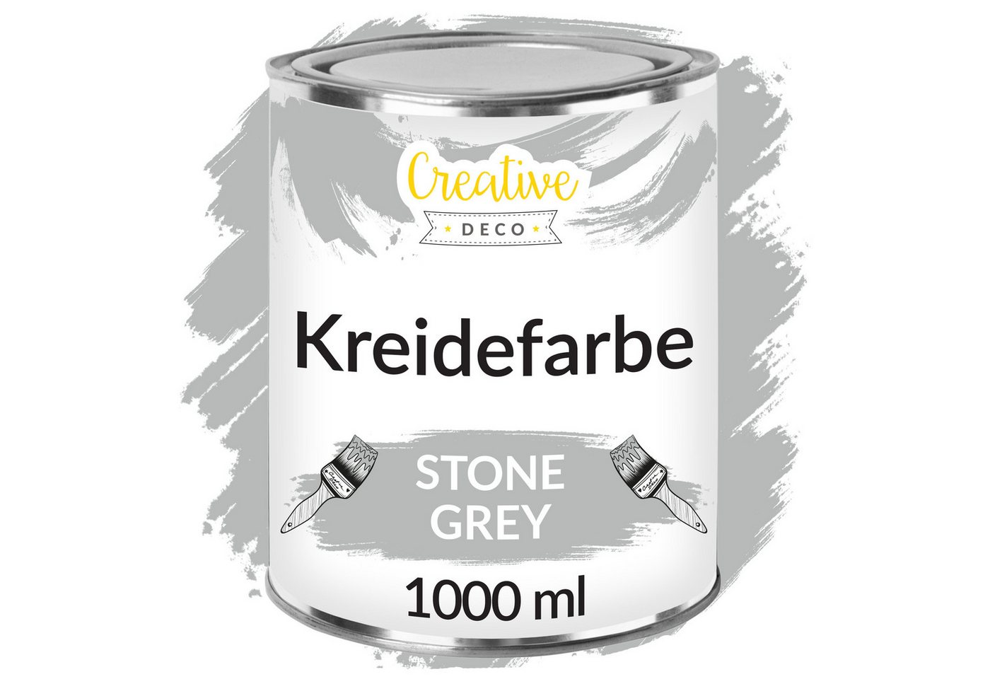 Creative Deco Kreidefarbe Grau 1l Matt Und Abwaschbar Für Holzmöbel