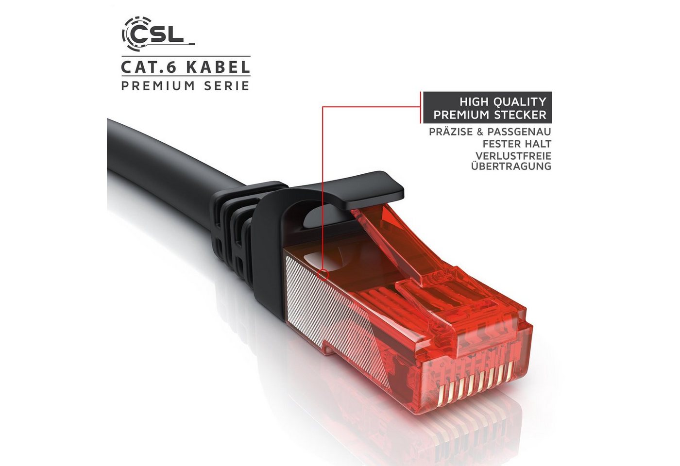 Csl Cat 6 Gigabit Ethernet Lan Kabel - Mehrfach Geschirmt - Utp Gigabit - 1000 Mbit/s - Patchkabel - Netzwerkkabel - 3m Bild 2