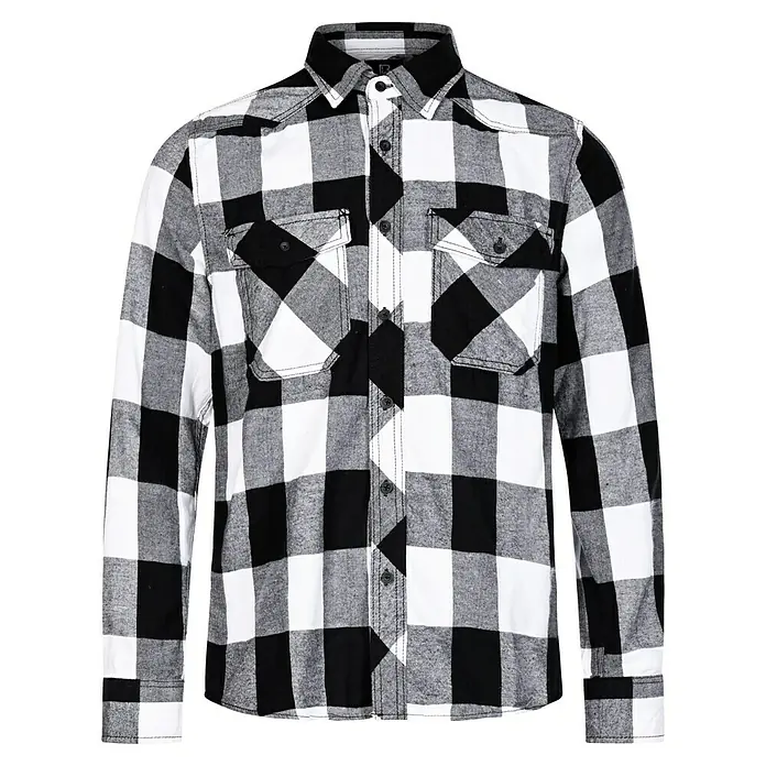 Brandit Flanellhemd (Schwarz/Weiß, XXL)