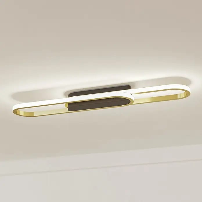 Eglo LED-Deckenleuchte Conivarenа (20 W, L x B x H: 69 x 17 x 5,5 cm, Schwarz/ Gold, Warmweiß)