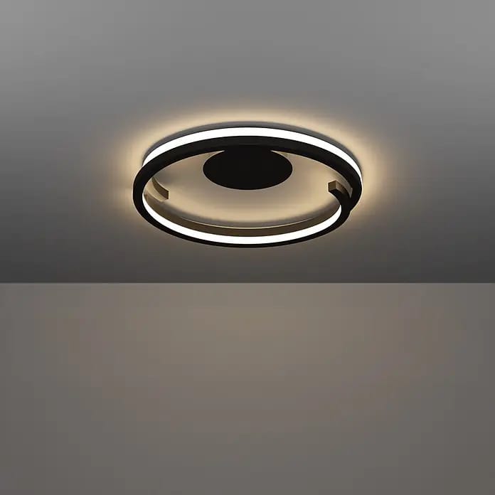 Eglo LED-Deckenleuchte rund Mezzomonte (20 W, Ø x H: 48 x 5 cm, Schwarz, Warmweiß)