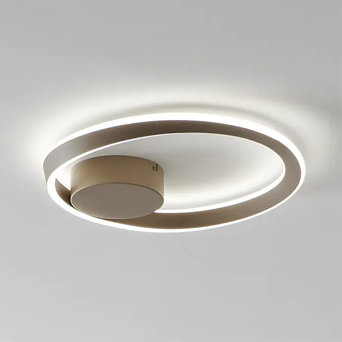 Eglo LED-Deckenleuchte rund Camerota (30 W, Ø x H: 41 x 6 cm, Sandfarben, Warmweiß)