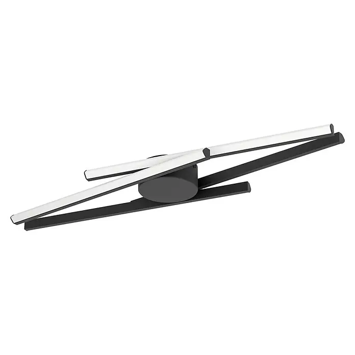 Eglo LED-Deckenleuchte Pradilla (21 W, L x B x H: 74 x 20,5 x 5 cm, Schwarz, Warmweiß)