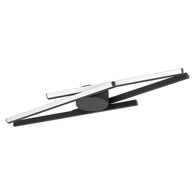 Eglo LED-Deckenleuchte Pradilla (21 W, L x B x H: 74 x 20,5 x 5 cm, Schwarz, Warmweiß)