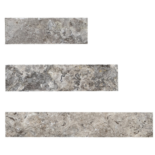 WOHNRAUSCH Wandverblender »Mudra Grey«, 0,5 m², L:10-50 cm, B: 2-3 cm, H: 7,5 cm, Travertin, offenporig, gespalten, grau, beige braun Bild 4