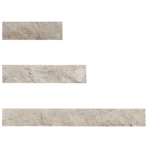 WOHNRAUSCH Wandverblender »Tosca Cream«, 0,5 m², L: 10-50 cm, B: 2-3 cm, H: 5 cm, Travertin, offenporig, gespalten, beige Bild 4