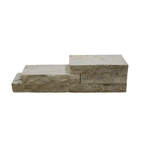 WOHNRAUSCH Travertin-Mauersteine, 0,5 m², Travertin, braun, L: 20-50 cm, B: 18-20 cm, H: 7,5 cm, offenporig, gespalten, getrommelt Bild 2
