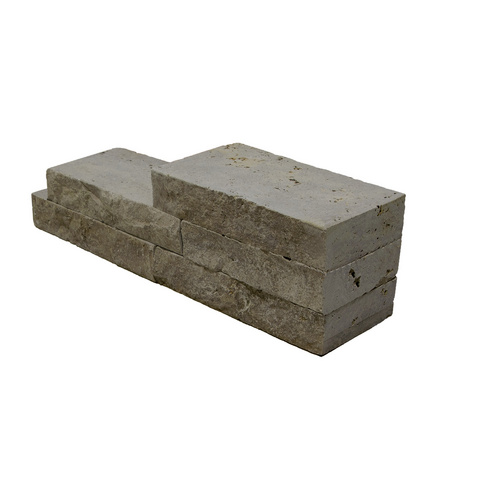 WOHNRAUSCH Travertin-Mauersteine, 0,5 m², Travertin, braun, L: 20-50 cm, B: 18-20 cm, H: 7,5 cm, offenporig, gespalten, getrommelt Bild 3