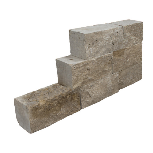 WOHNRAUSCH Travertin-Mauersteine, 0,5 m², Travertin, braun, L: 20-50 cm, B: 18-20 cm, H: 15 cm, offenporig, gespalten, getrommelt Bild 3