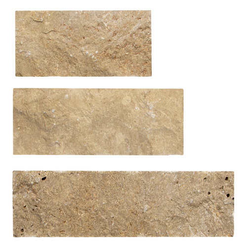 WOHNRAUSCH Wandverblender »Keona Brown«, 0,5 m², L: 10-50 cm, B: 2-3 cm, H: 10 cm, Travertin, offenporig, gespalten, beige - braun Bild 5