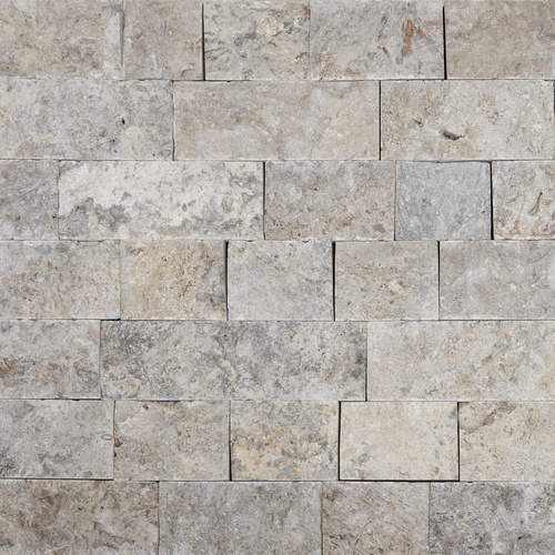 WOHNRAUSCH Wandverblender »Mudra Grey«, 0,5 m², L: 10-50 cm, B: 2-3 cm, H: 10 cm, Travertin, offenporig, gespalten, grau, beige braun Bild 3