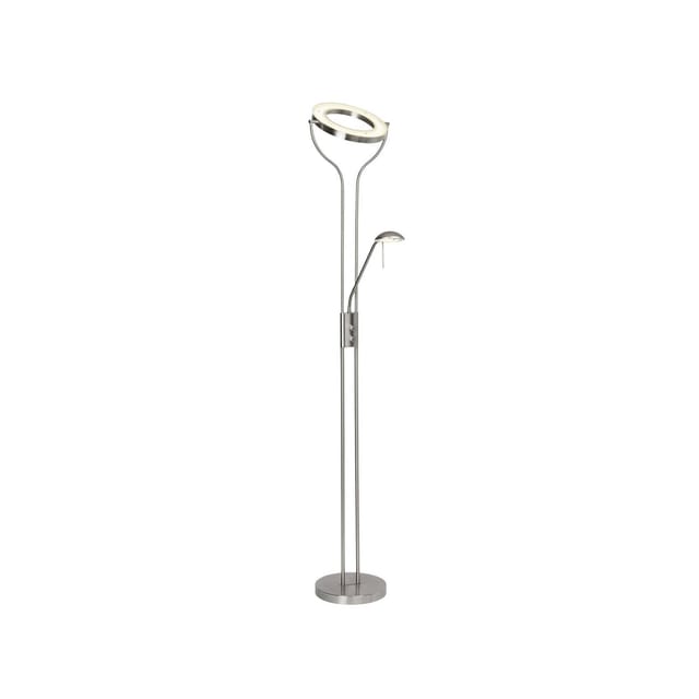 BRILLIANT Deckenfluter »Demian«, Integrierte LED, warmweiß, inkl. Leuchtmittel, Höhe: 195 cm - silberfarben