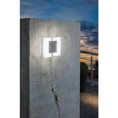 EGLO LED-Außenwandleuchte »SITIA«, 2x4,8W, 1100 lm, 3000 k, nickel-matt, IP44, (HxL): 18 x 18 cm - grau