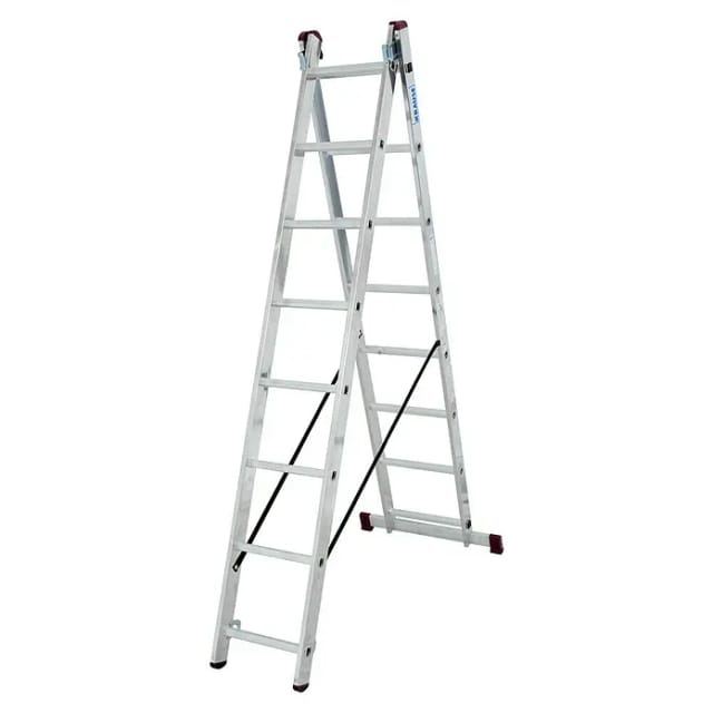 KRAUSE Mehrzweckleiter »CORDA«, 16 Sprossen, Aluminium - silberfarben
