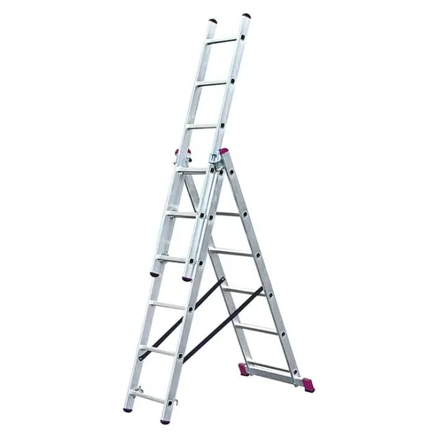 KRAUSE Vielzweckleiter »CORDA«, 18 Sprossen, Aluminium - silberfarben