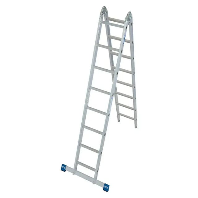 KRAUSE Doppelleiter »STABILO«, 16 Sprossen, Aluminium - silberfarben
